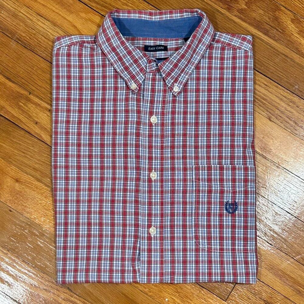 Vintage 90s Ralph Lauren Chaps Checkered Short Sleeve Shirt – Size Large